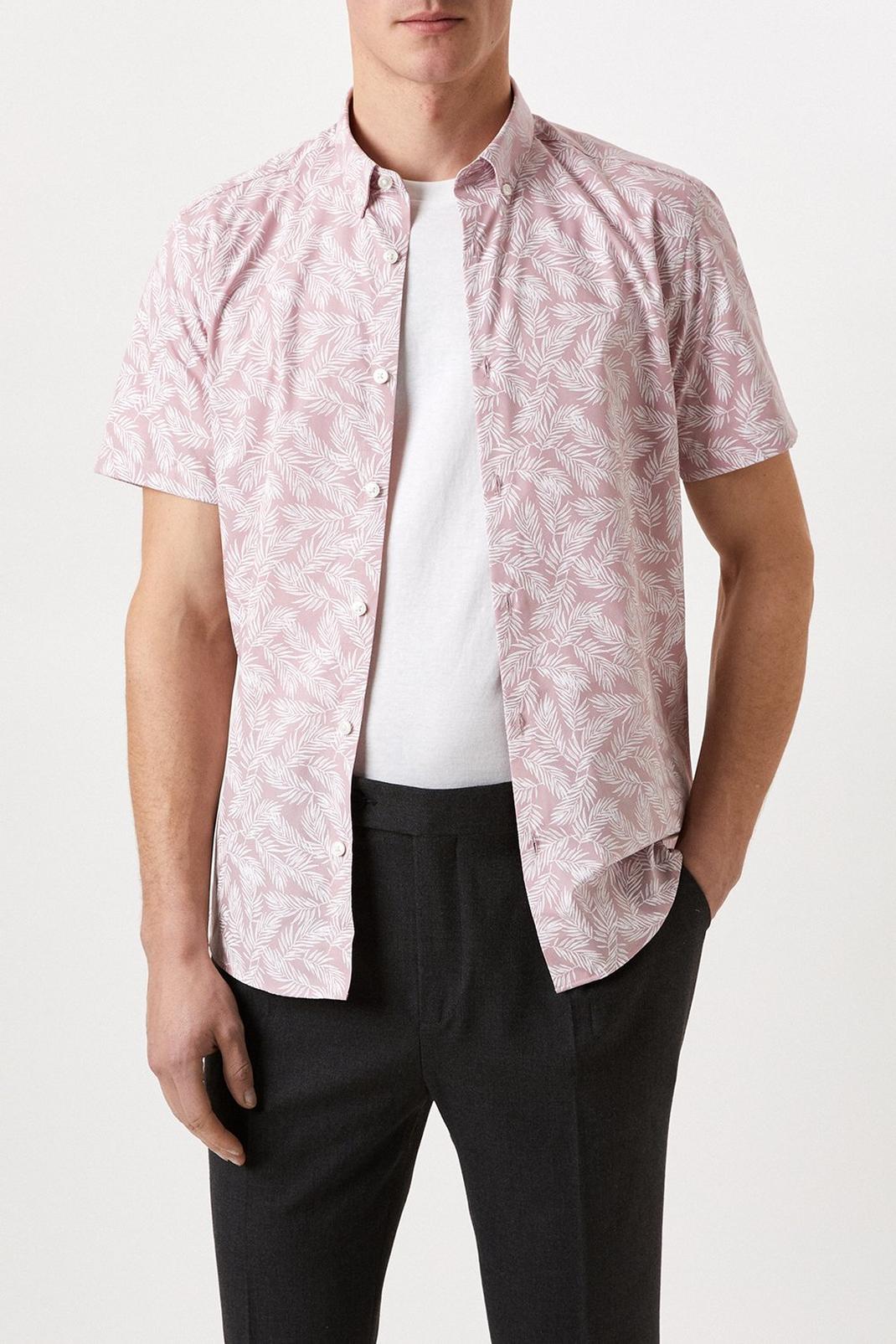 Pink Slim Fit Printed Shirt image number 1