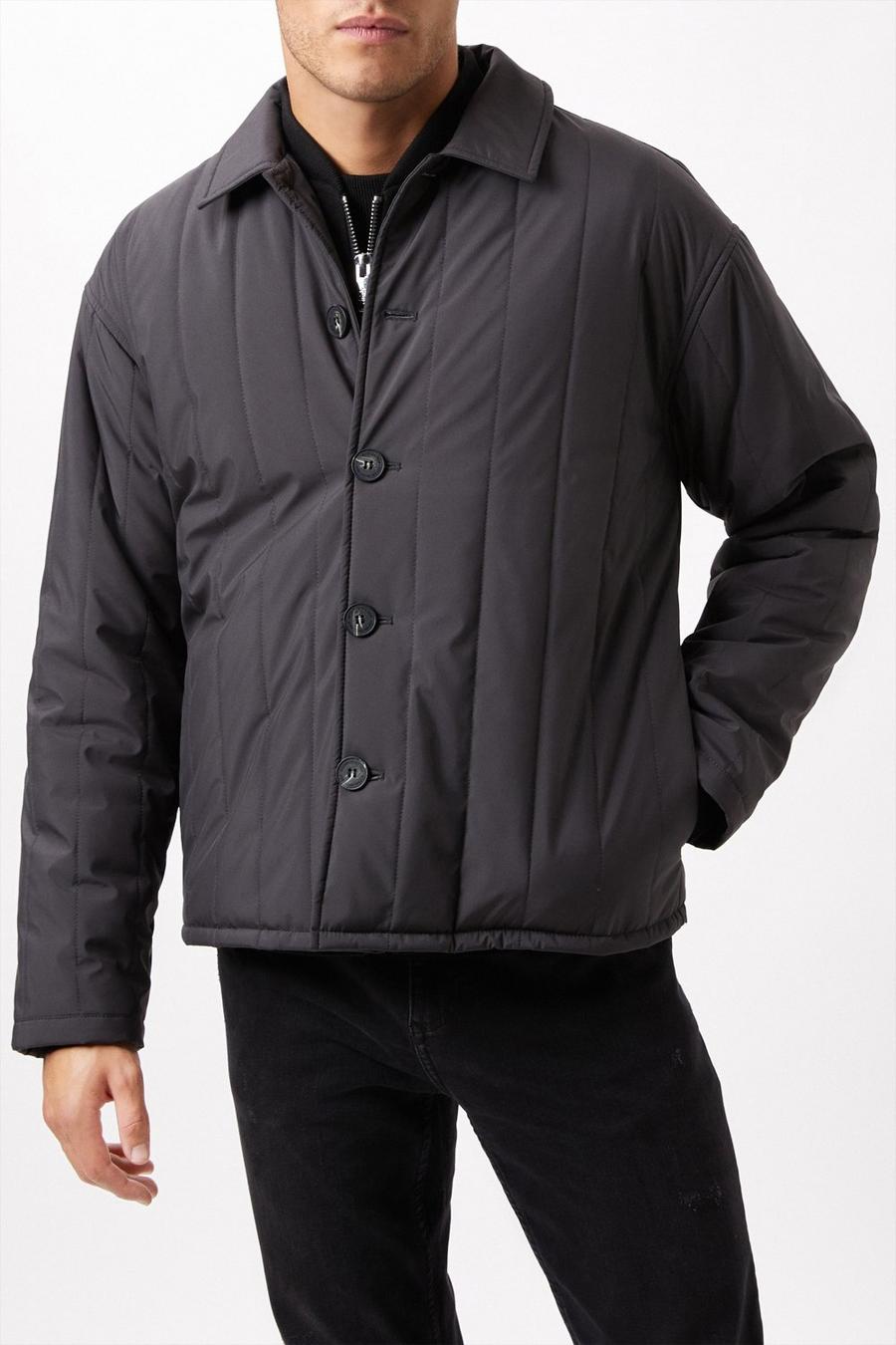 Quilted Vertical Panel Jacket