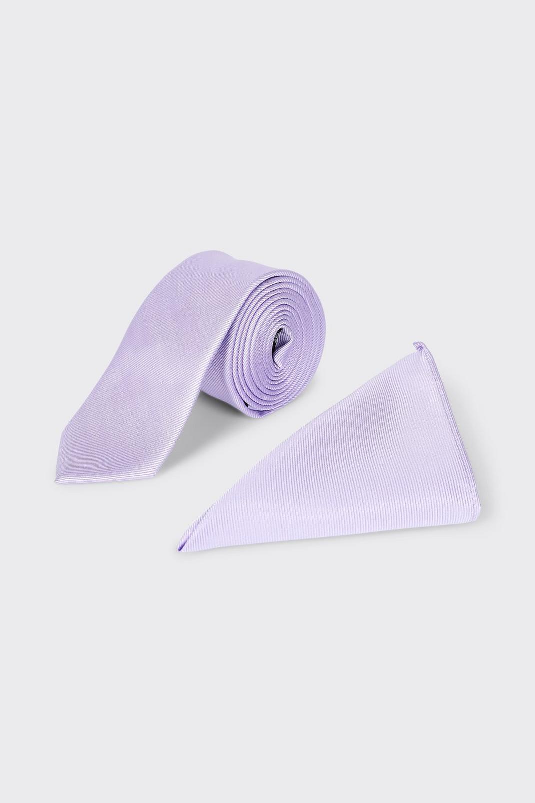 Purple Lilac Tie And Pocket Square Set image number 1