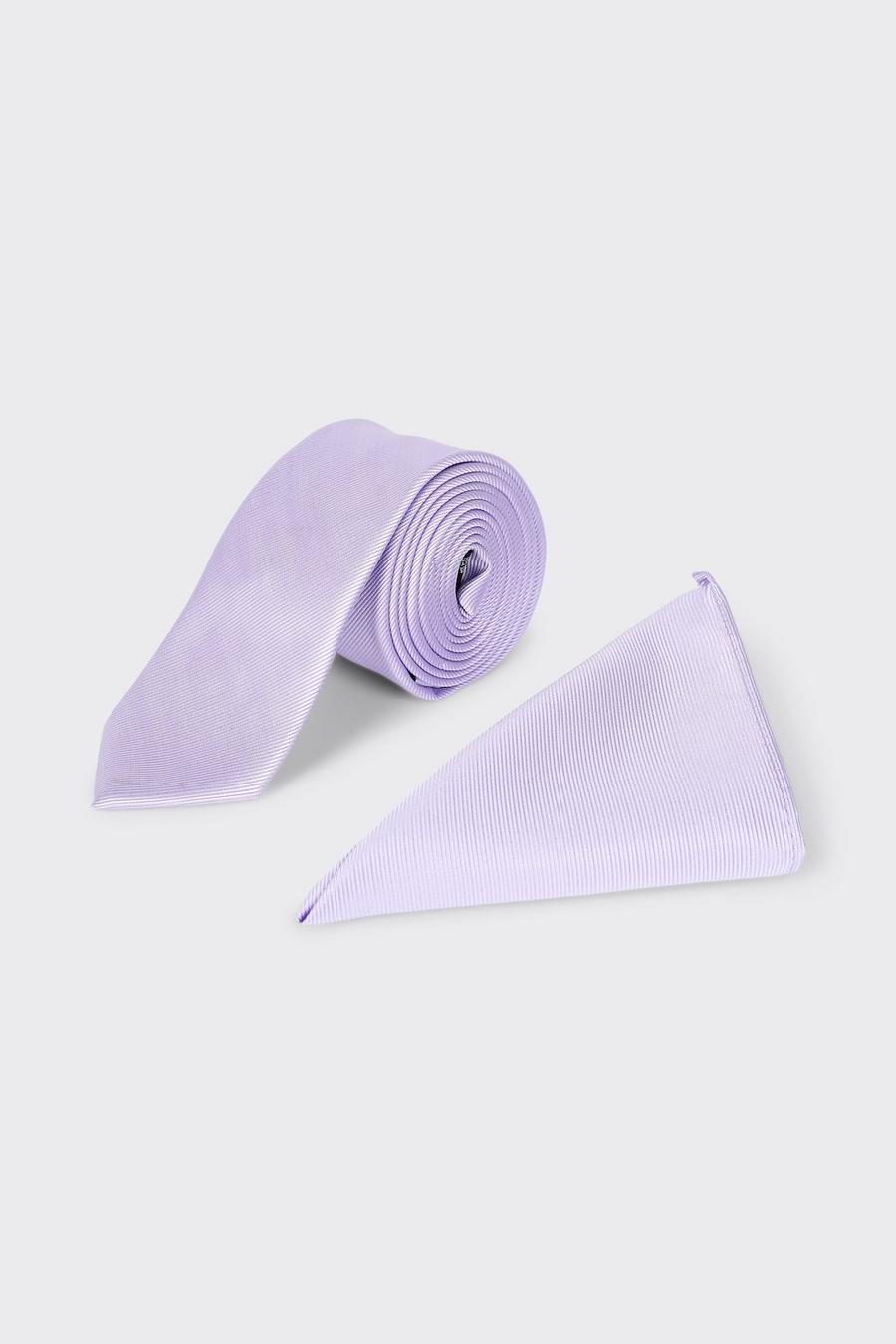 Lilac Tie And Pocket Square Set