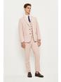 Slim Fit Pink Harry Brown Herringbone Tweed Suit Jacket