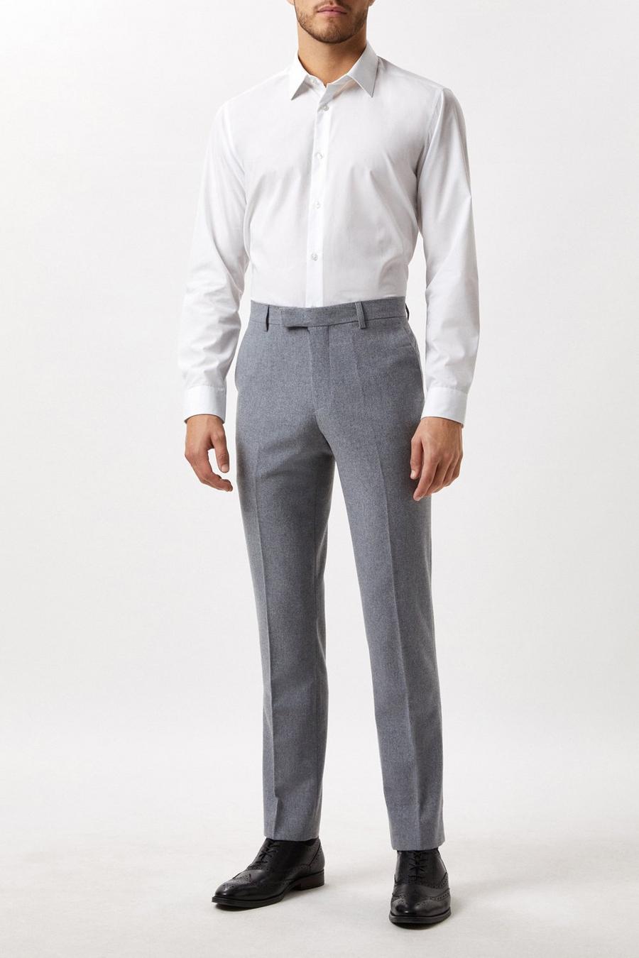 Harry Brown Slim Fit Grey Tweed Suit Trousers