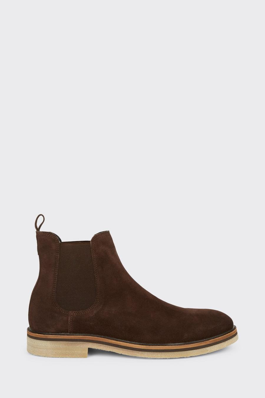 Suede Chocolate Chelsea Boots