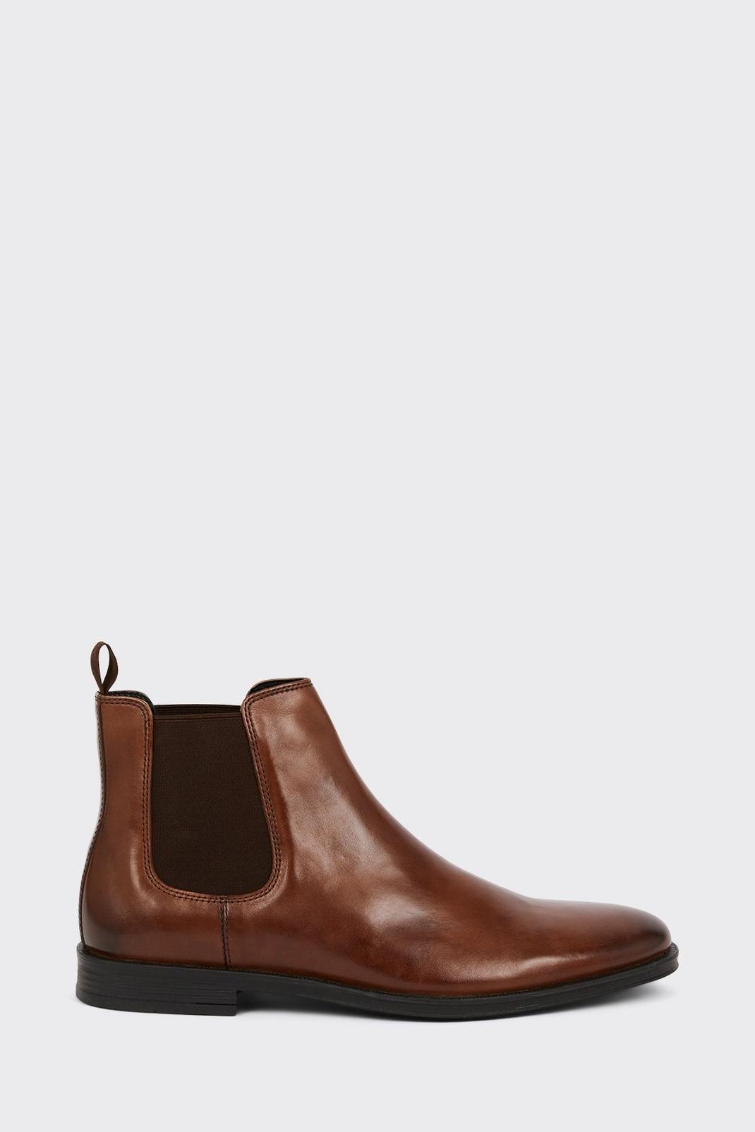 Leather Smart Tan Chelsea Boots image number 1