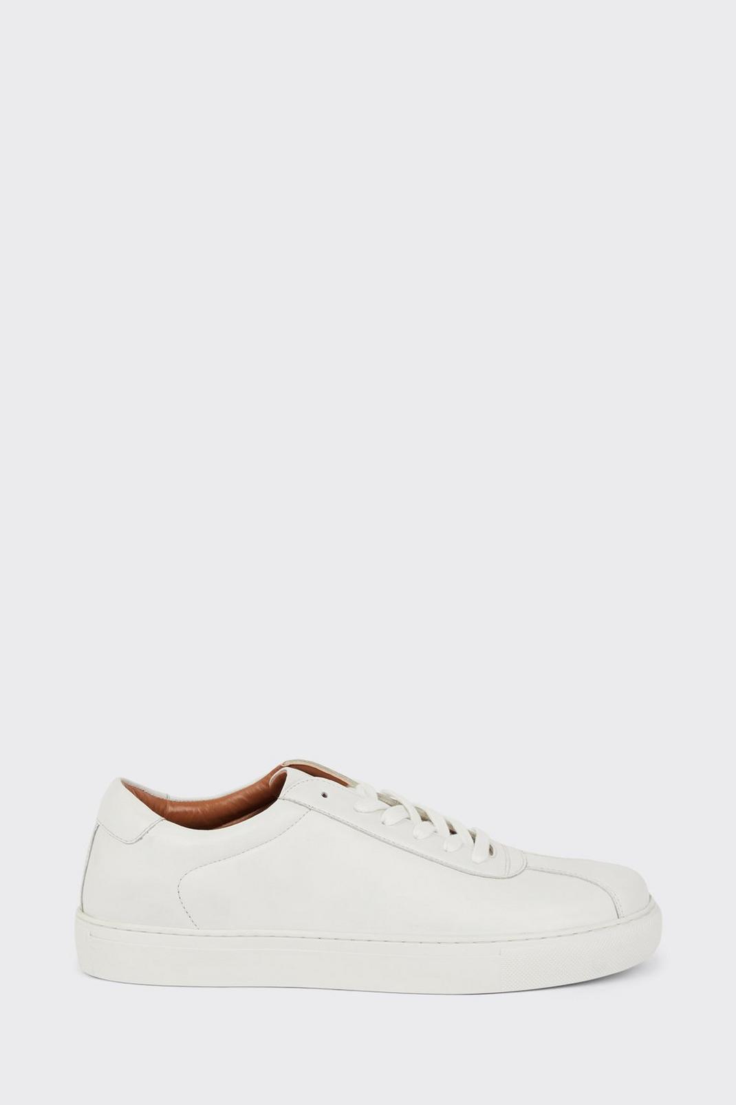Leather Smart White Trainer image number 1