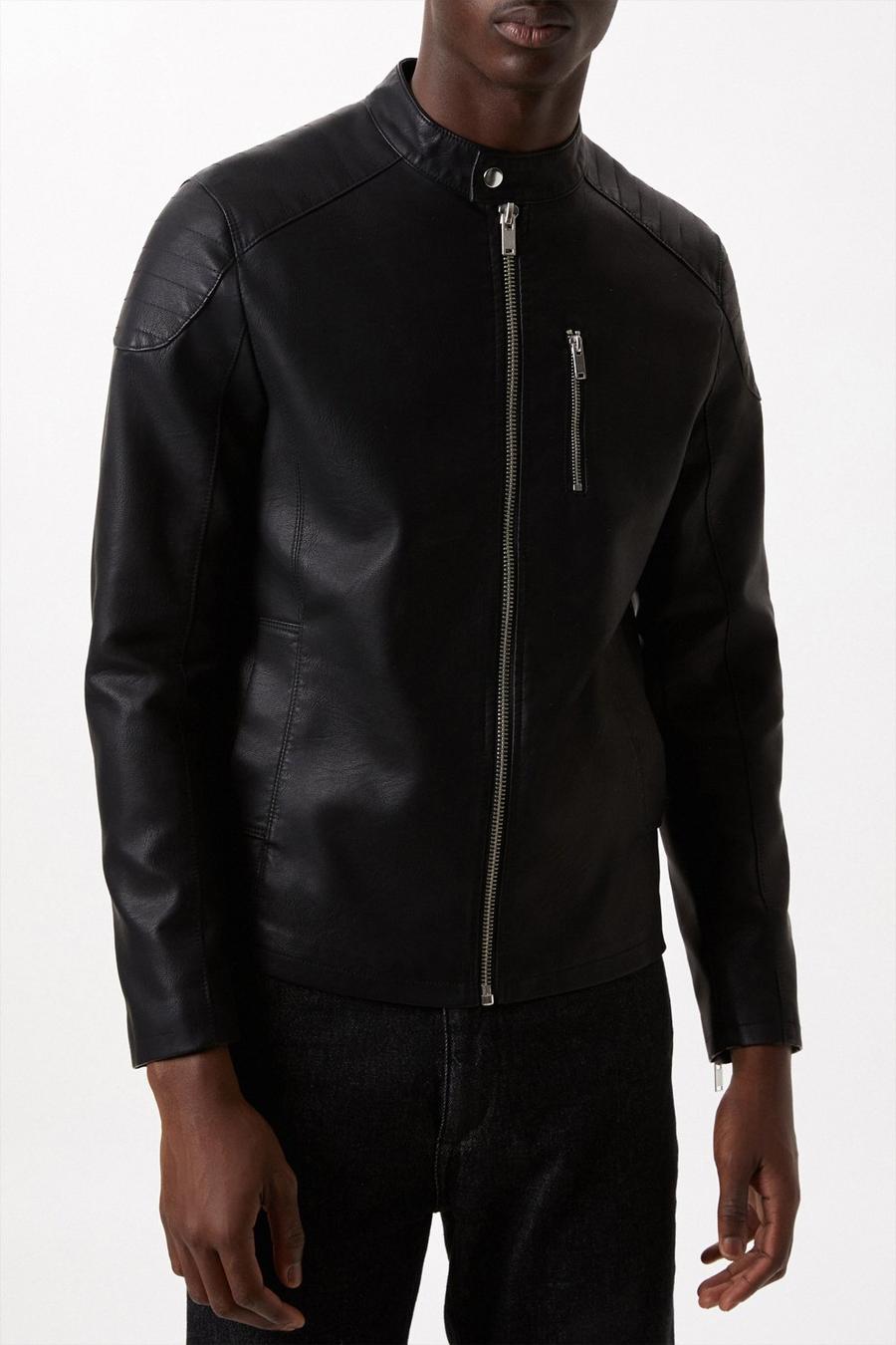 Leather Look Racer Jacket