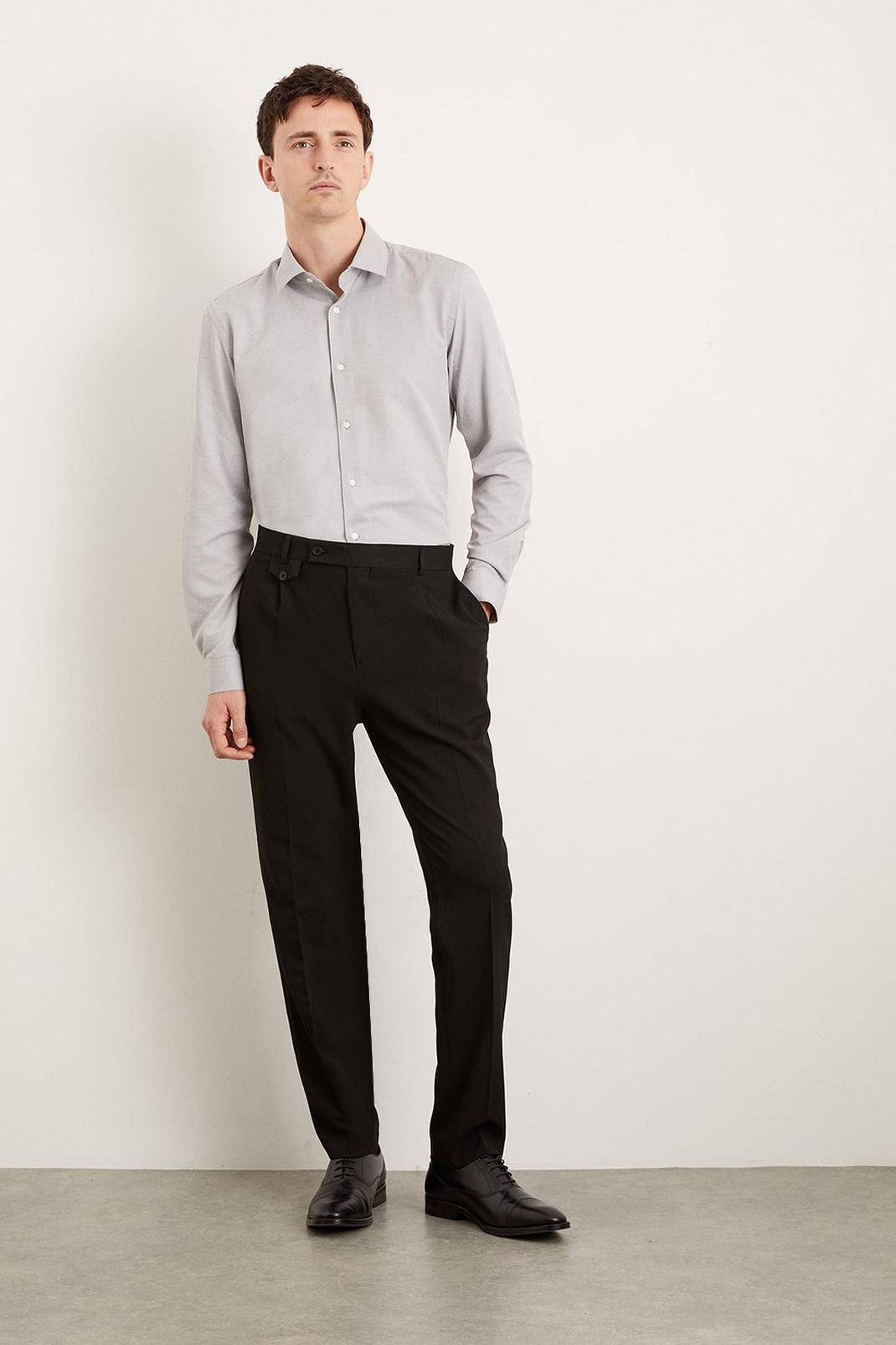 Slim Fit Black Pocket Detail Smart Trousers image number 1