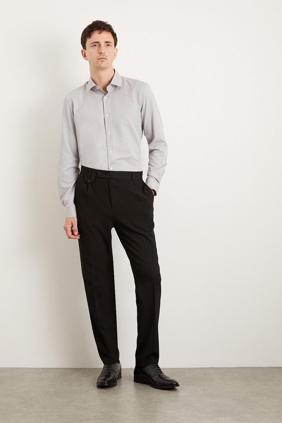 Slim Fit Black Pocket Detail Smart Trousers