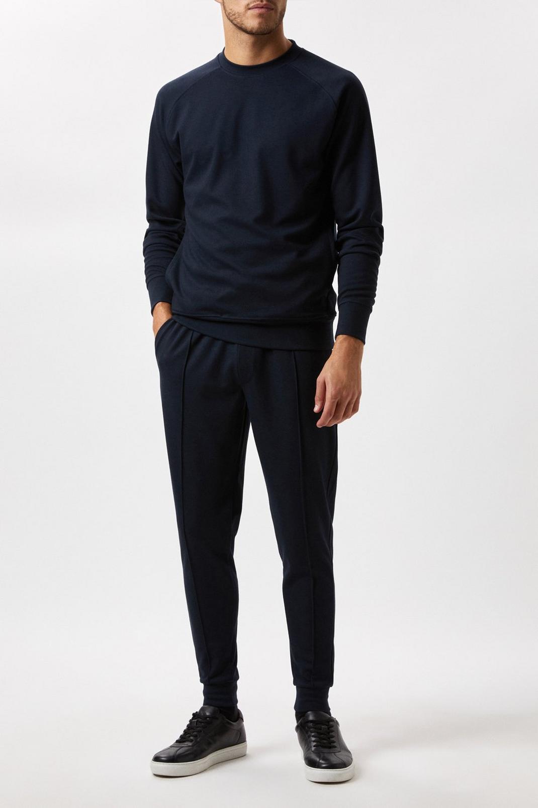 Navy Premium Tapered Joggers image number 1