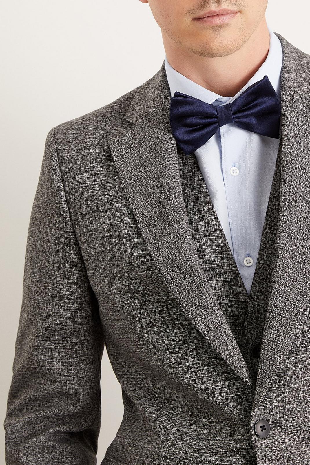 Navy Silk Bow Tie image number 1