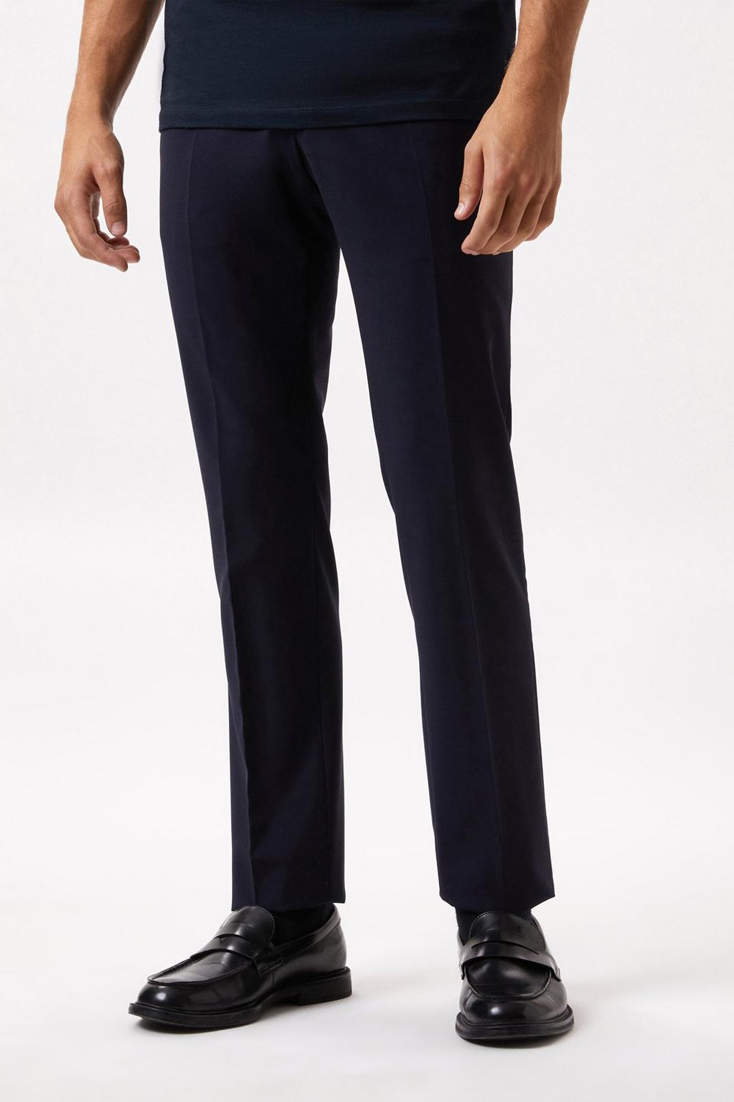 Slim Fit Navy Performance Suit Trousers image number 1