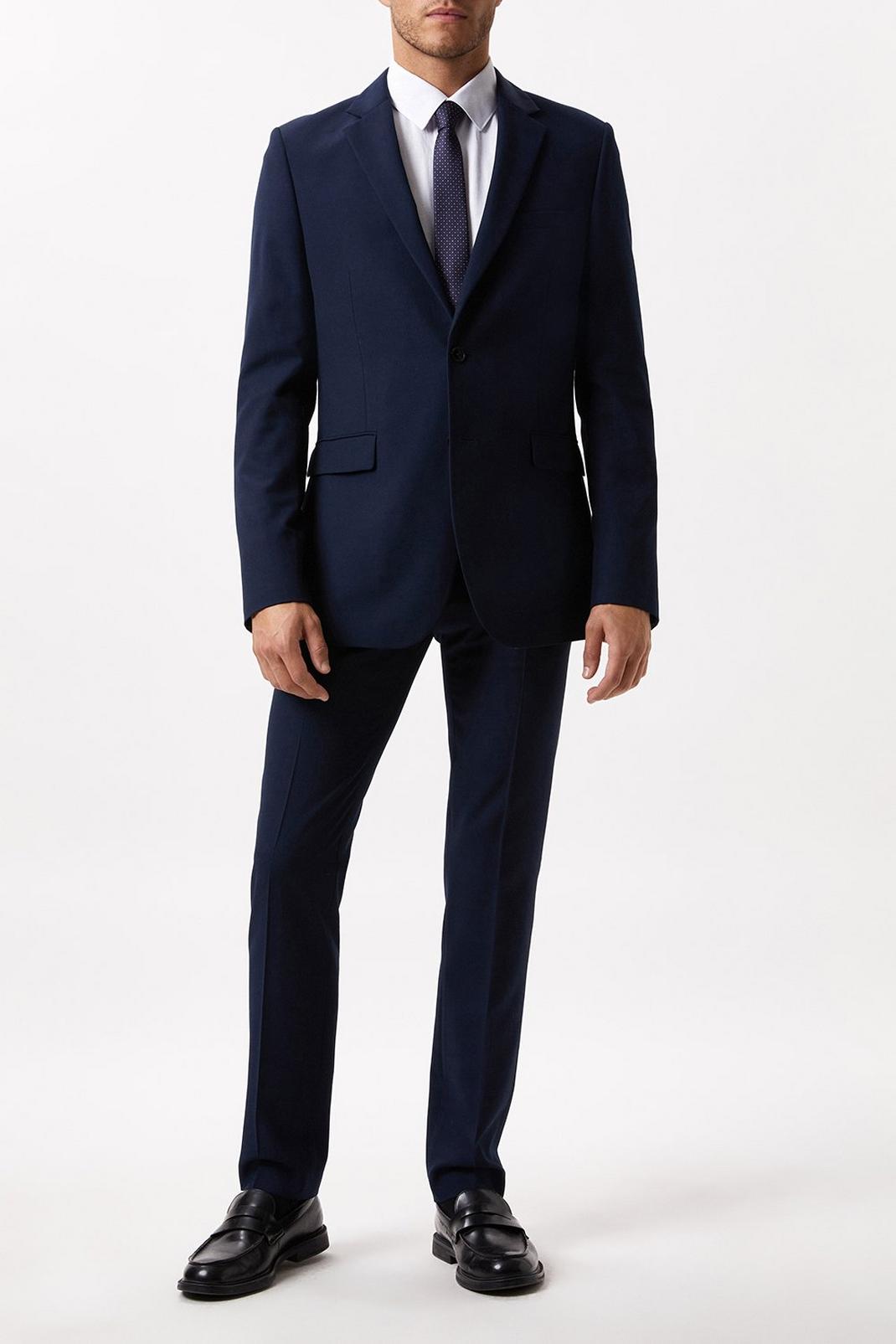 Slim Fit Navy Twill Suit Jacket image number 1
