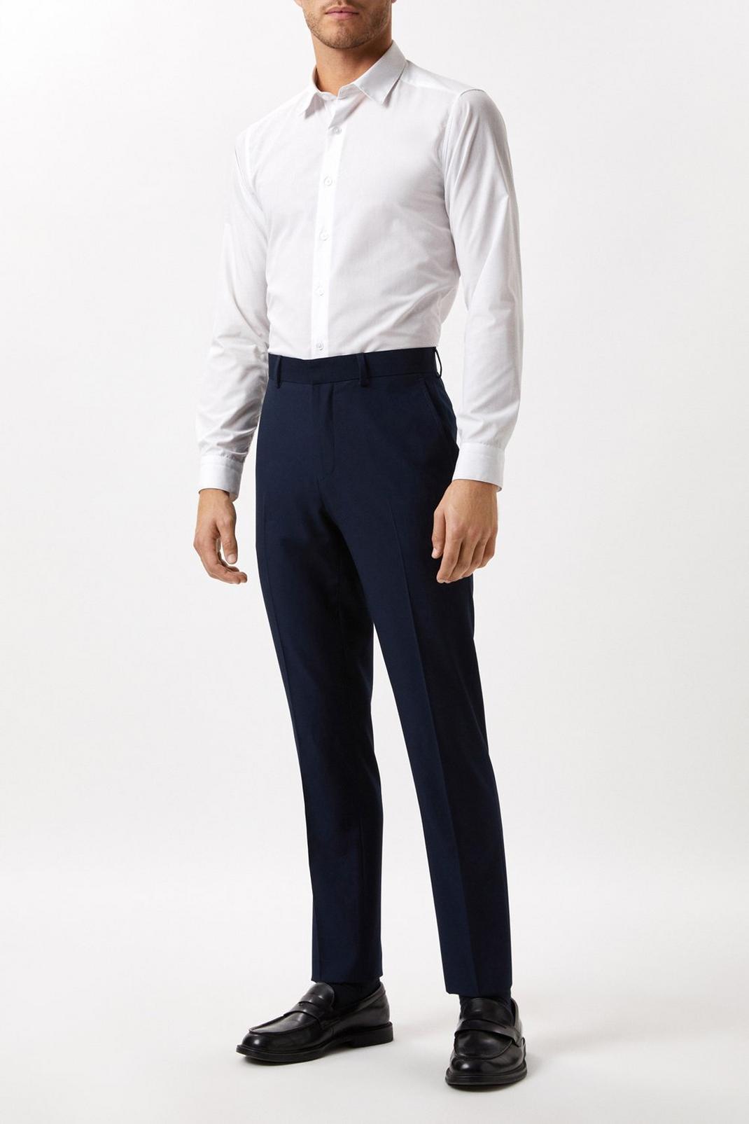 Slim Fit Navy Twill Suit Trouser image number 1