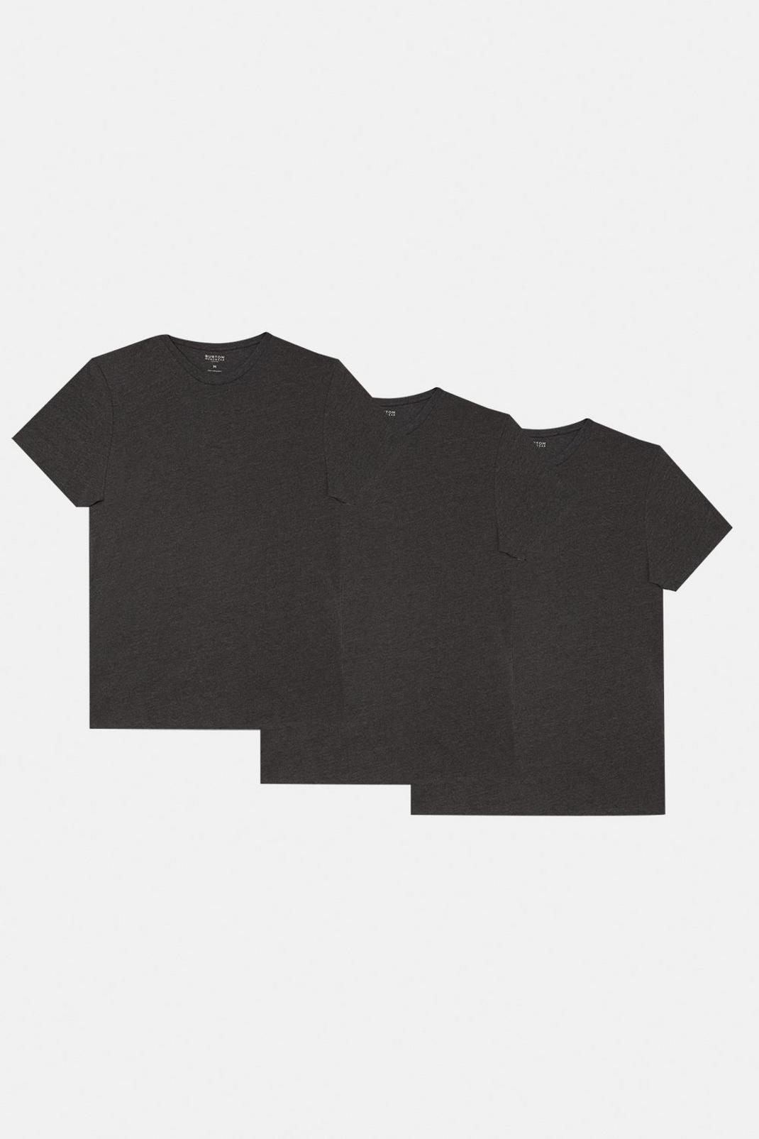 3 Pack Charcoal Crew Neck T-shirts image number 1