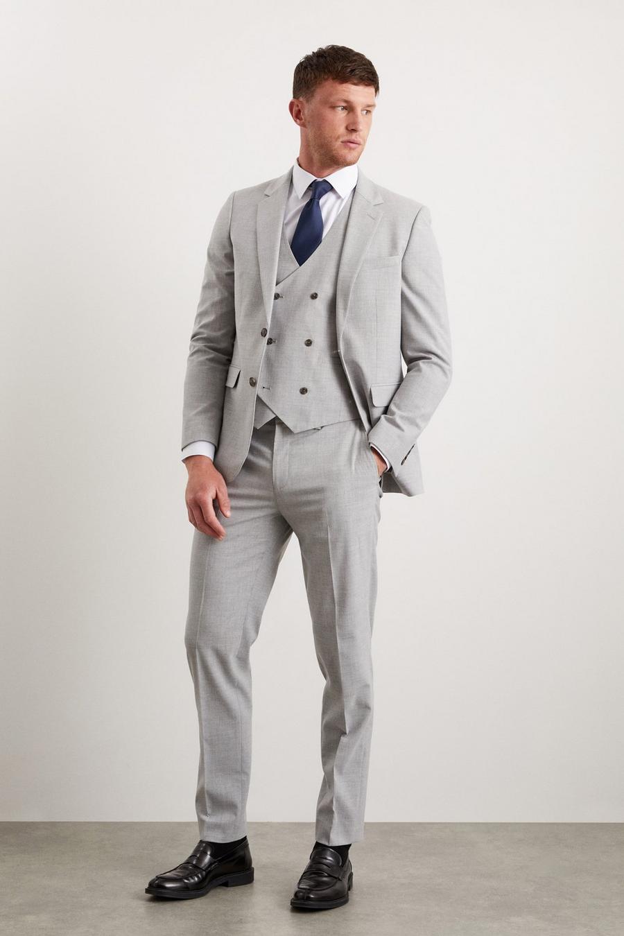 Slim Fit Grey Marl Suit Trousers