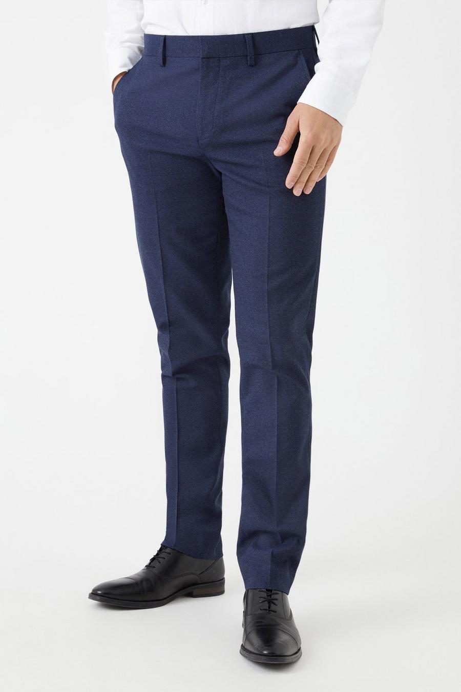 Slim  Fit Navy Marl Suit  Trousers