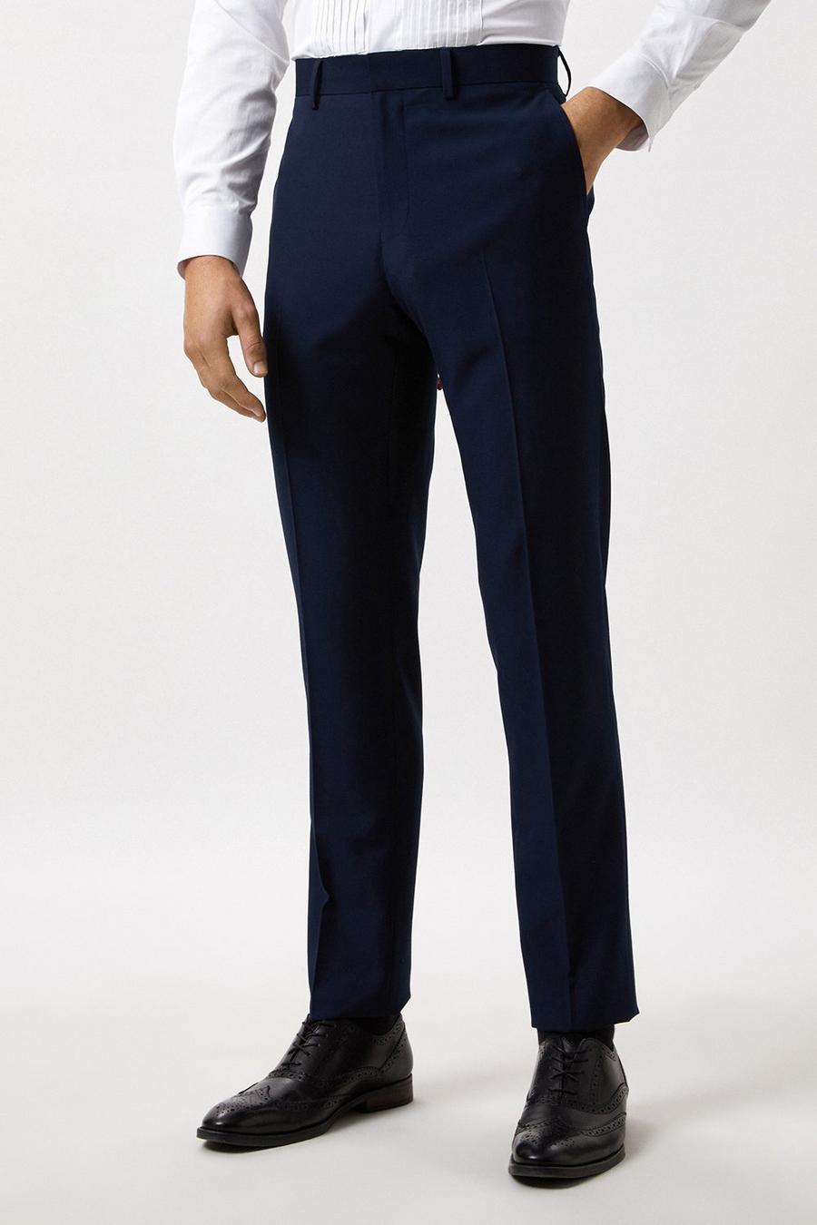 Slim Fit Navy Tuxedo Suit Trousers