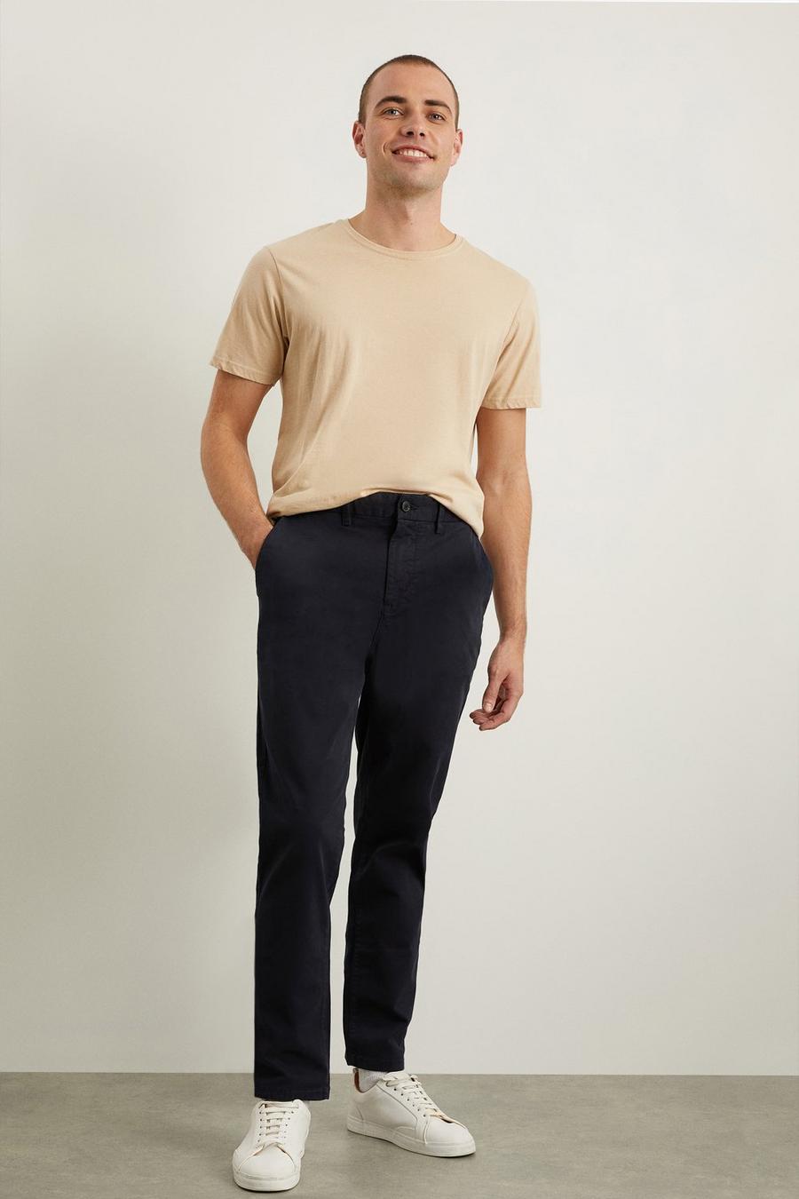 Skinny Fit Navy Chino Trousers