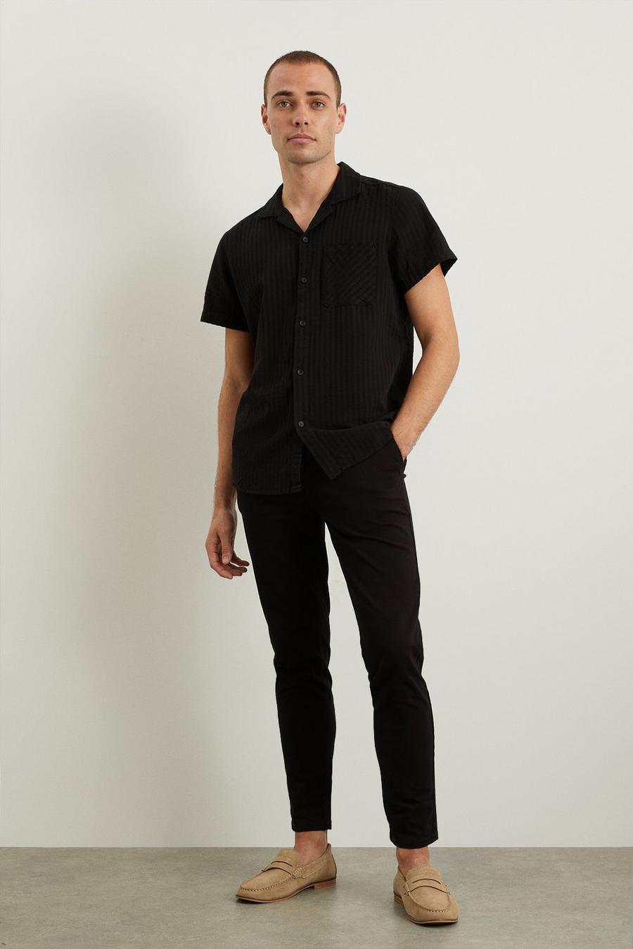 Skinny Fit Black Chino Trousers