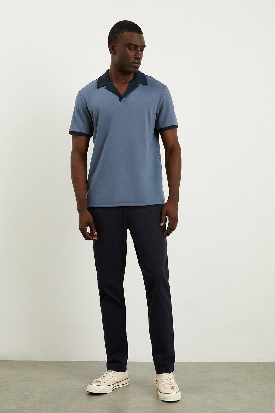 Slim Fit Navy Chino Trousers