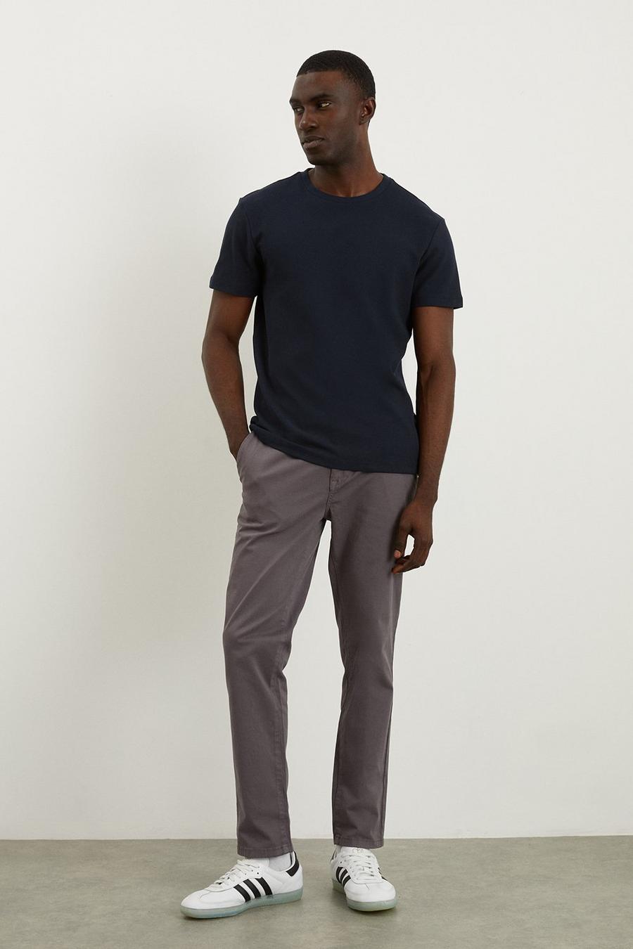 Slim Fit Charcoal Chino Trousers