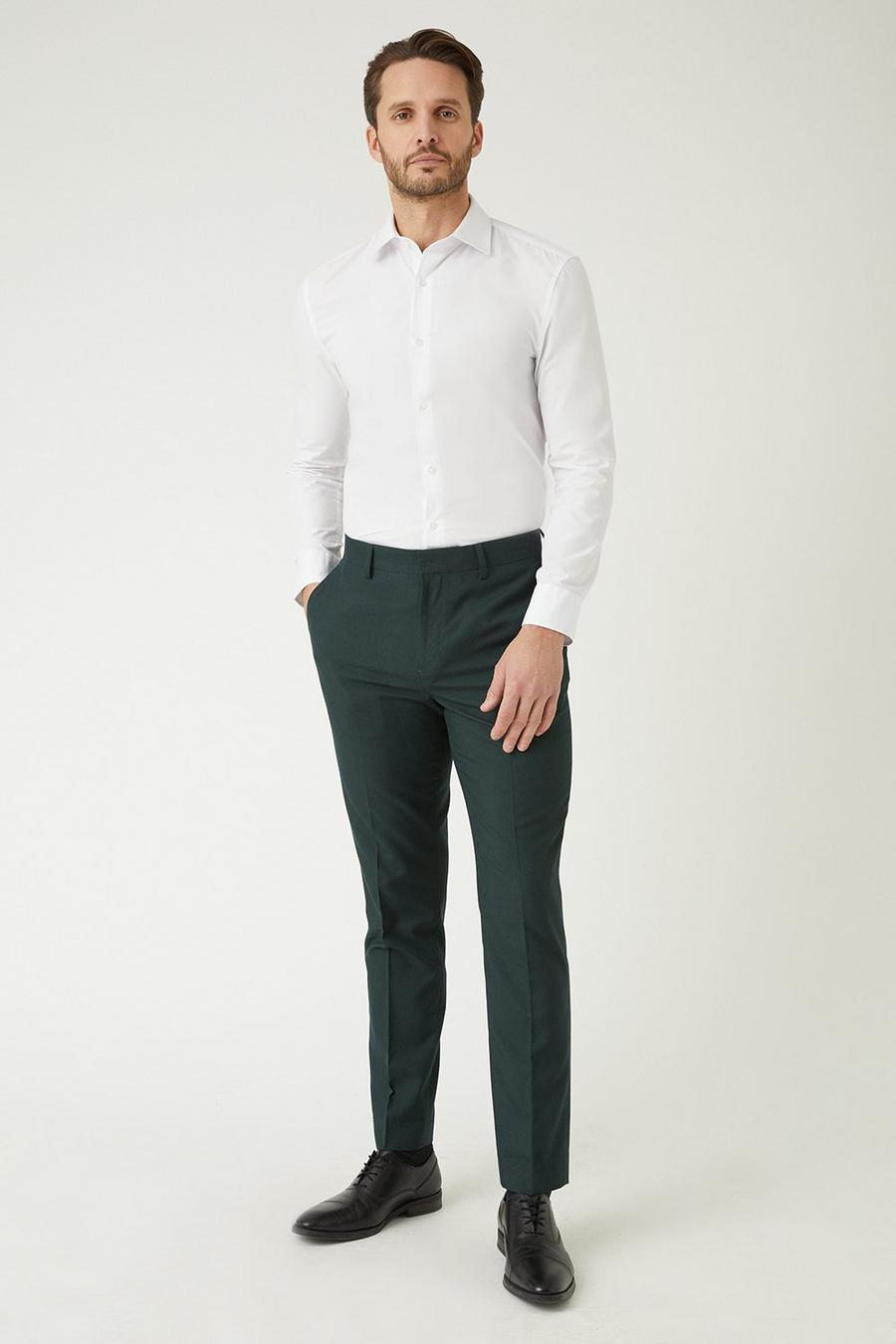 Slim Fit Green Suit Trousers