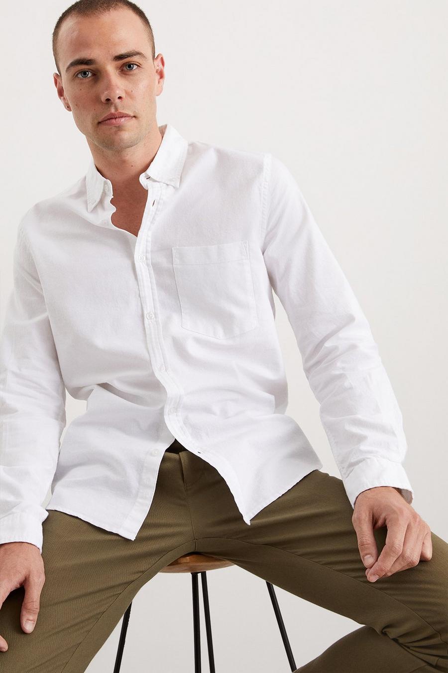 Long Sleeve Chest Pocket Oxford Shirt