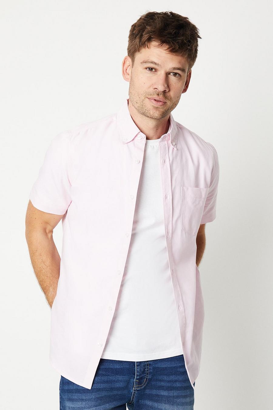 Pink Short Sleeve Oxford Shirt