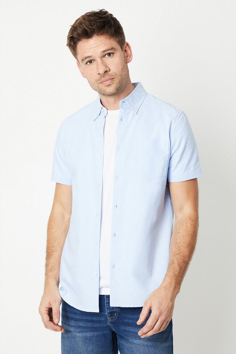 Light Blue Short Sleeve Oxford Shirt