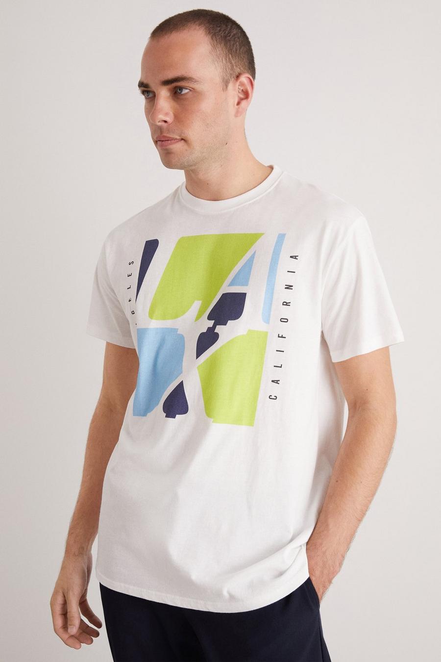 White Slim Fit Lax Print T-shirt
