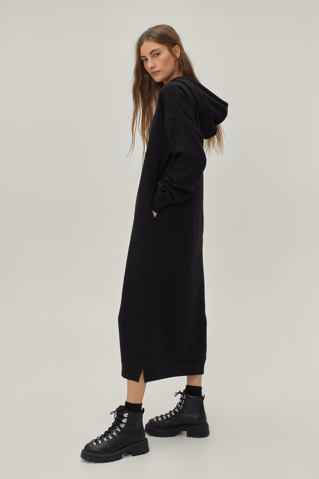 105 Oversized Midaxi Hooded Sweat Dress image number 2