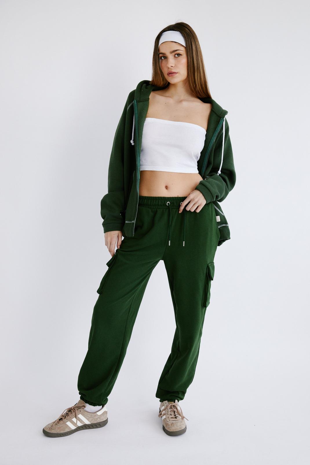 Gubotare Cargo Pants Women Joggers for Women High Waisted Women Sweatpants  with Pockets for Running Tapered Track Pants for Workout,Green XXL 