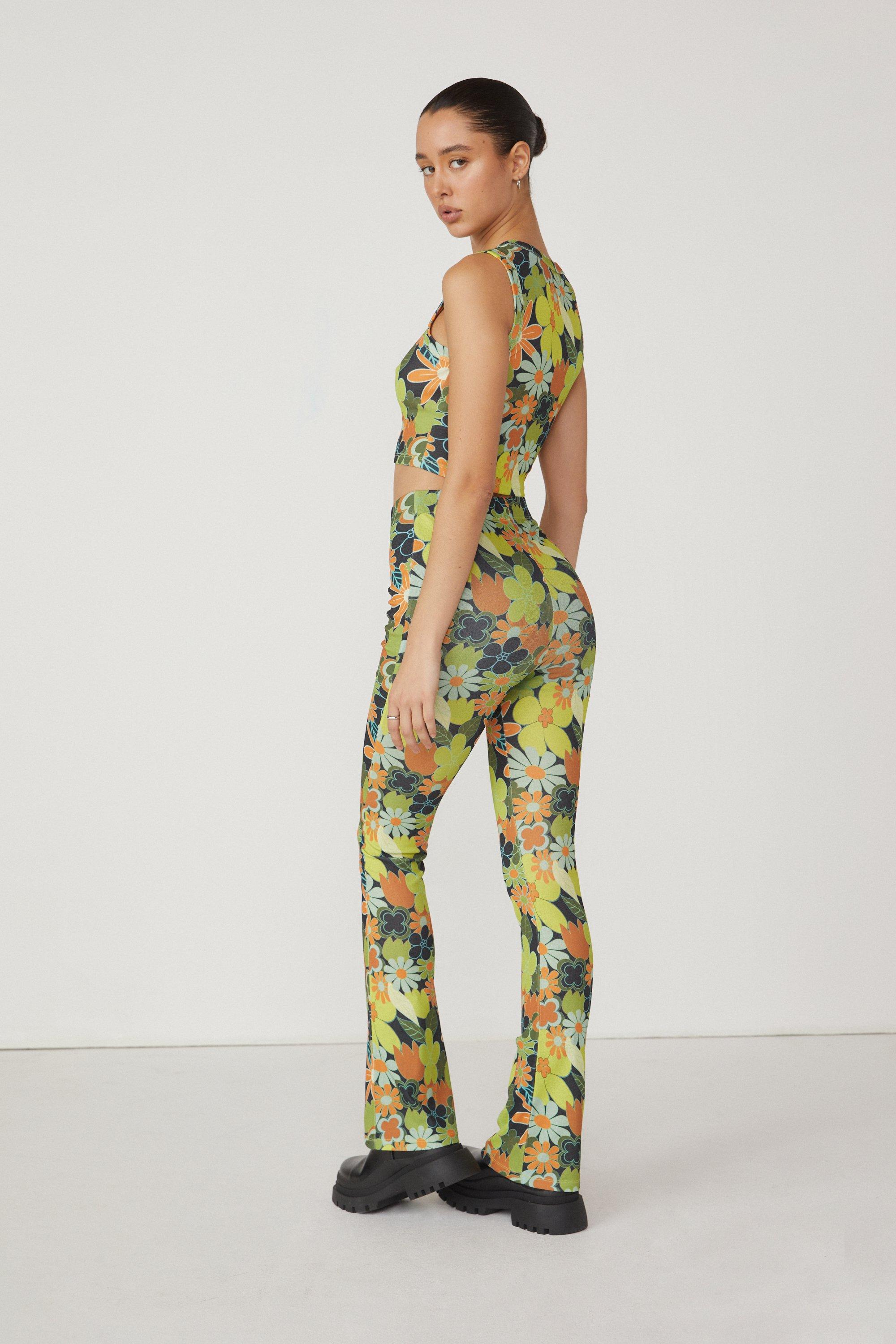 70's Floral Mesh Flared Pants | Nasty Gal
