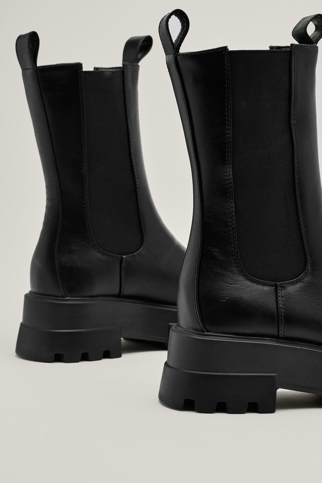 105 Faux Leather Hi Cleated Chelsea Boots image number 2