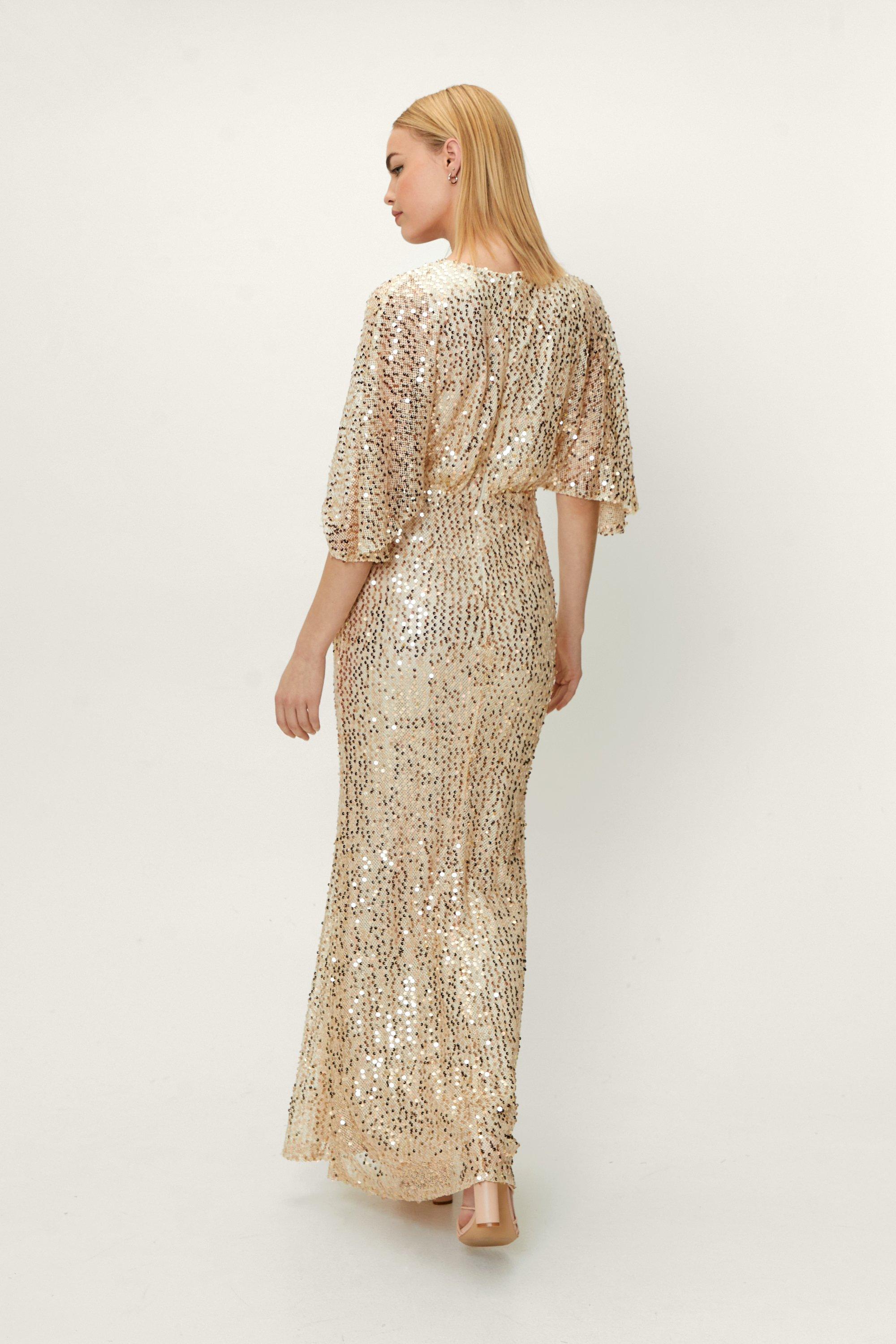 glitter dress v neck