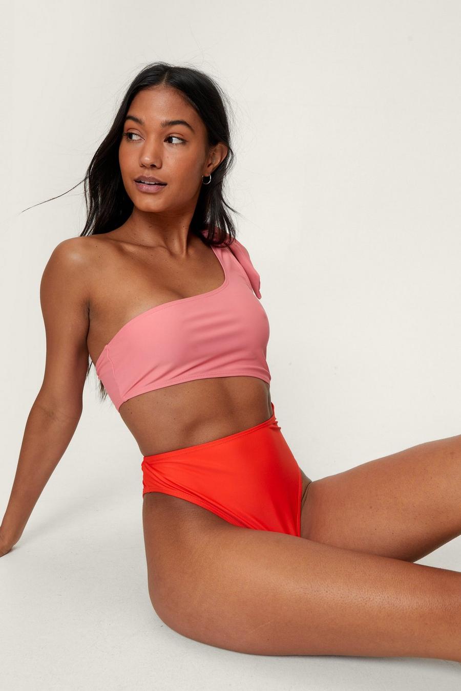 Recycled Colour Block Cut Out Swimsuit