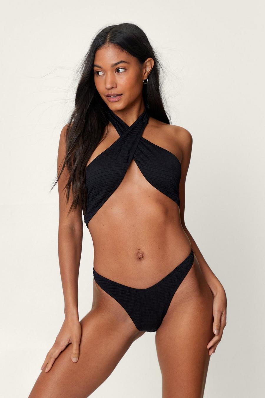 Shirred Wrap Halter Bikini Set