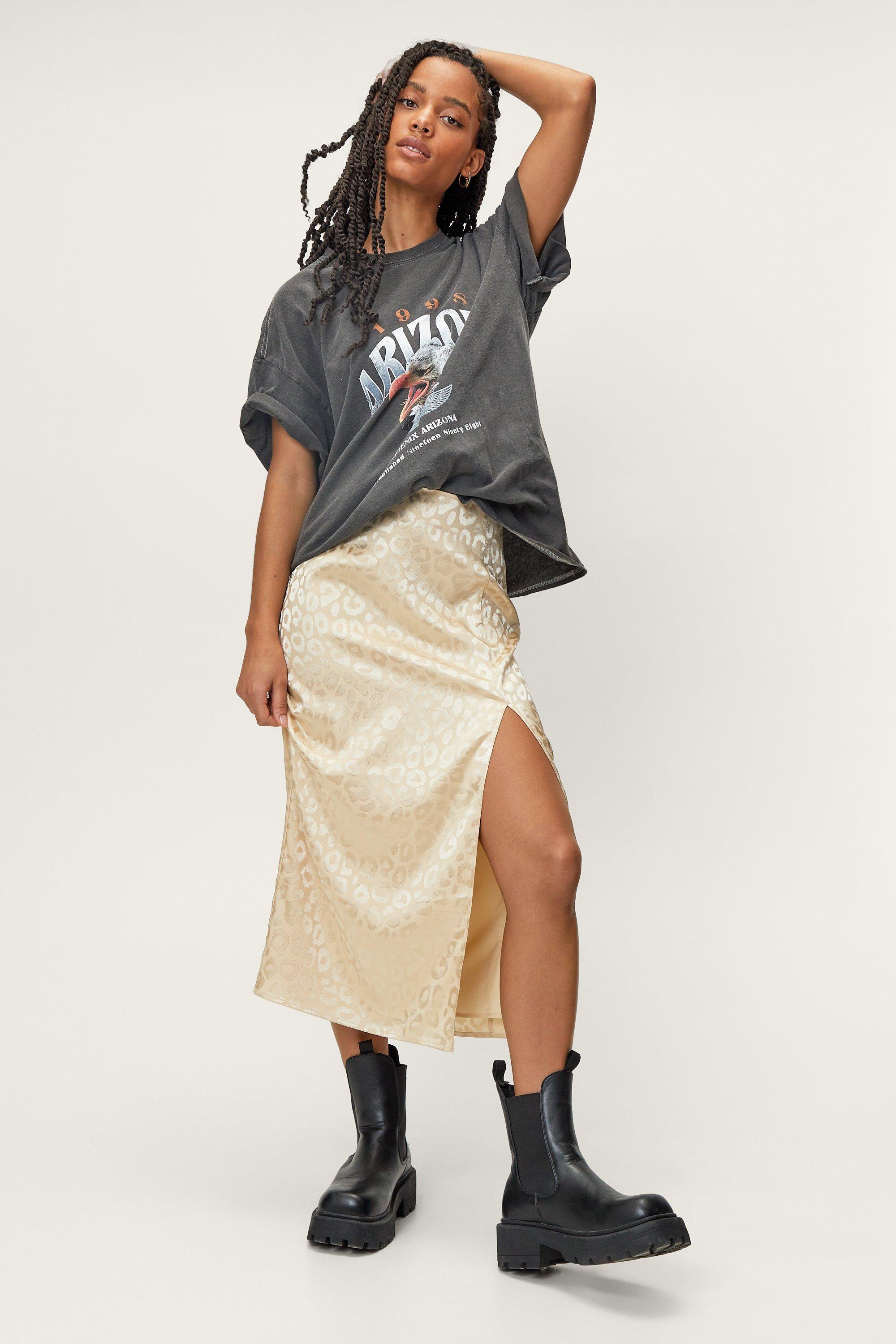 Satin jacquard hotsell midi skirt