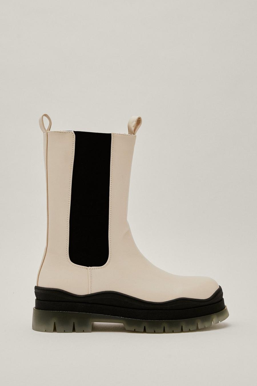 Contrast Ice Sole High Ankle Chelsea Boots