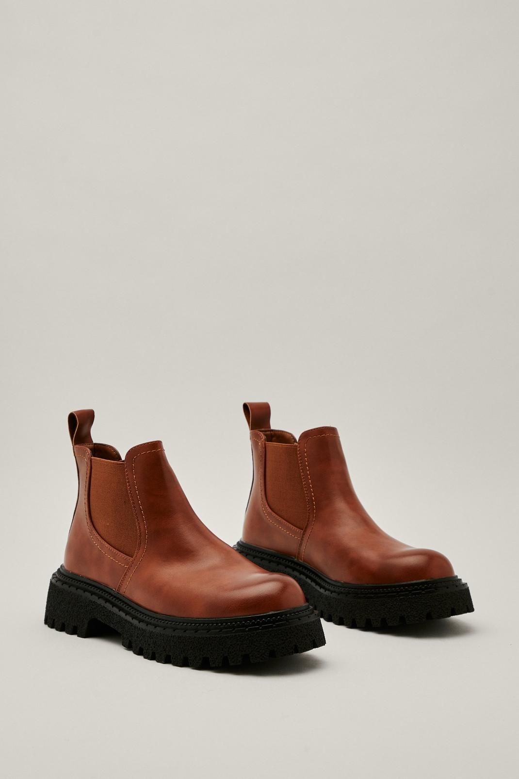 Faux Leather Low Profile Chelsea Boots image number 1