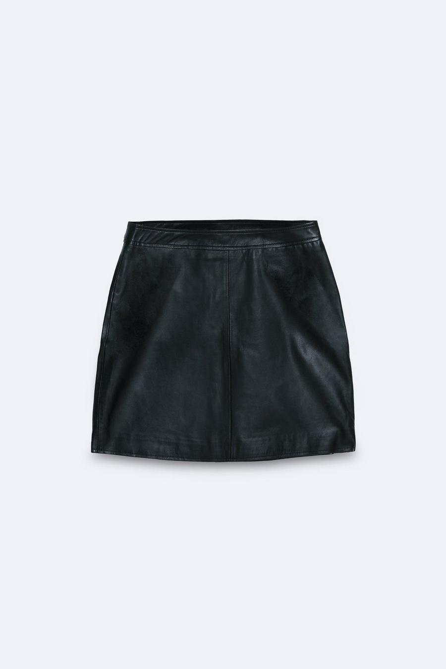 Real Leather Pelmet Mini Skirt