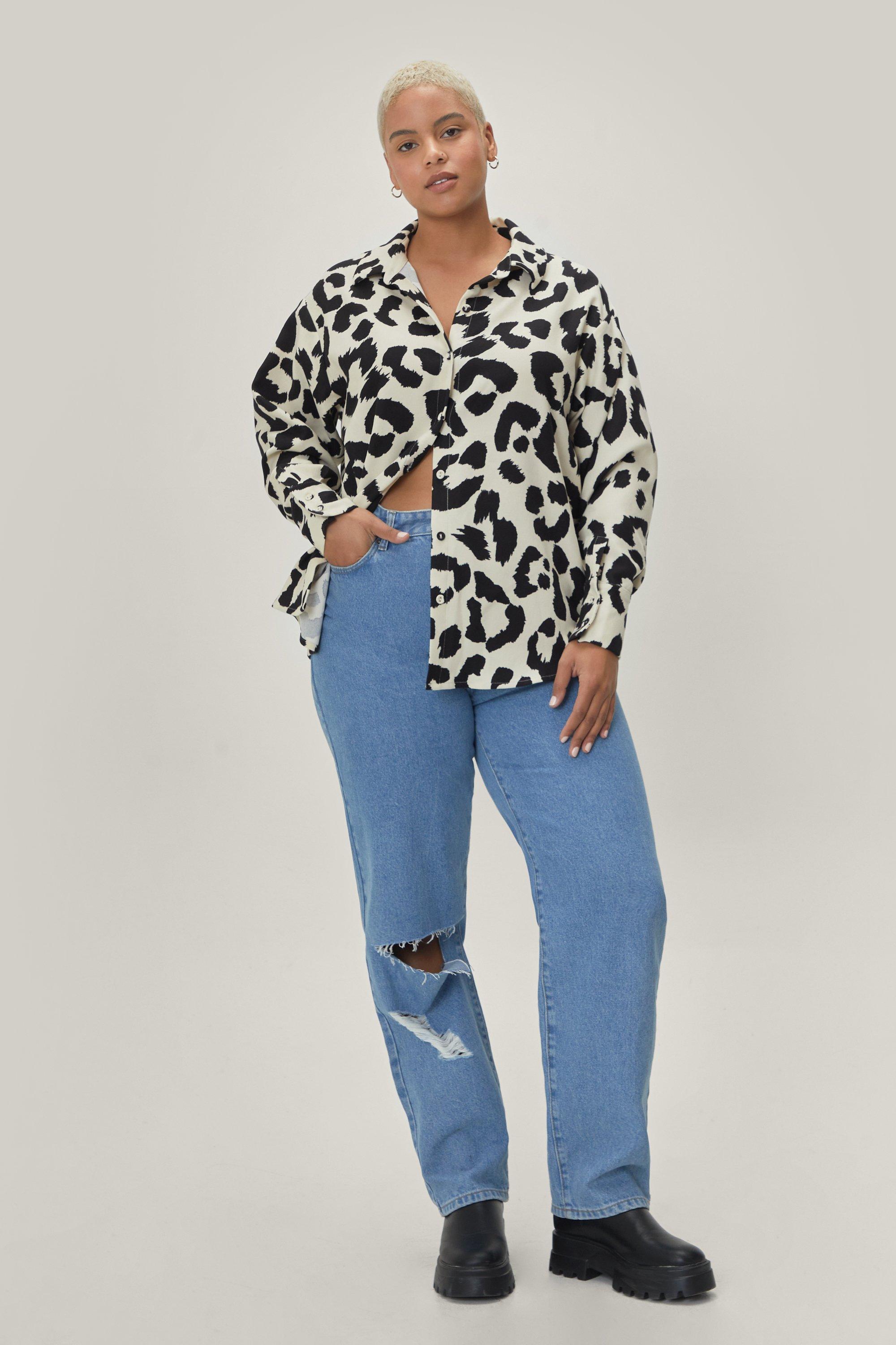 Plus size leopard print shirt hotsell