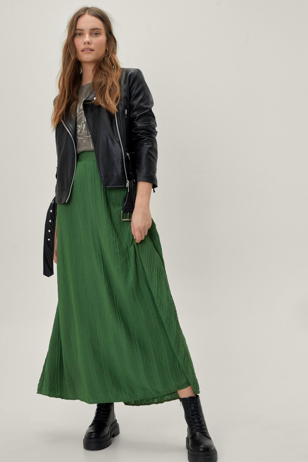 Textured And Pleated Maxi Skirt image number 1