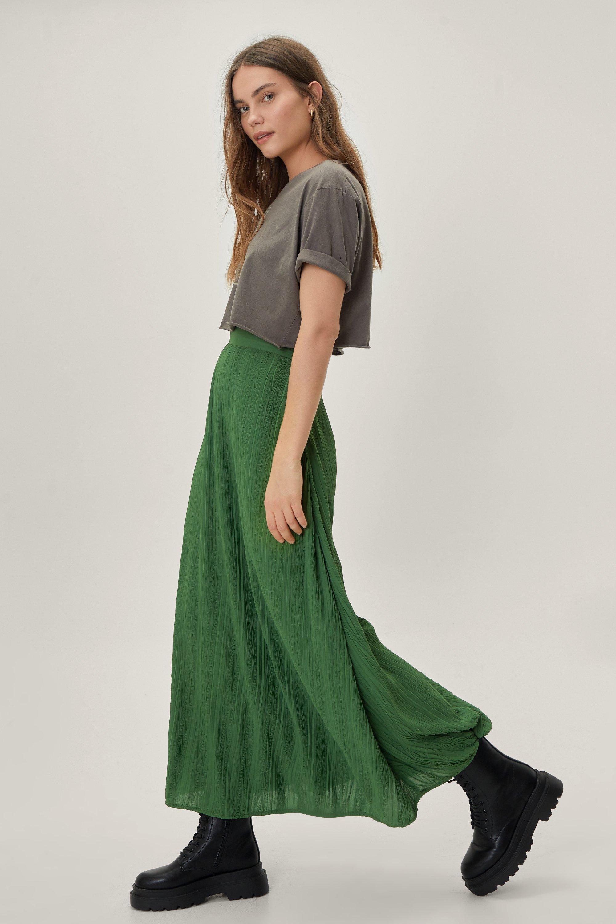 Pleated store maxi skirt