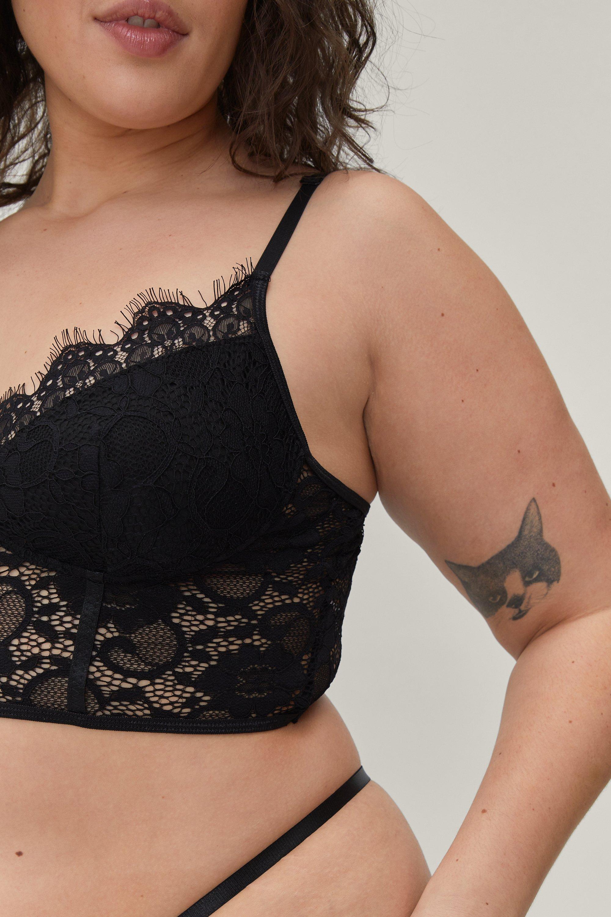 Plus Size Longline Lace Bralette