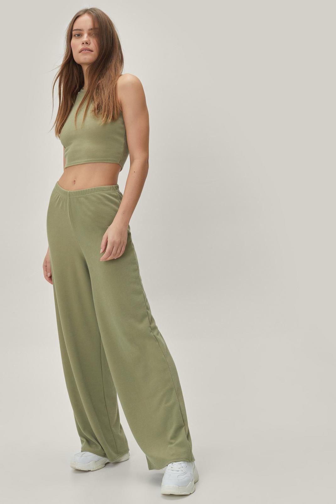 209 Recycled Racerback Top and Wide Leg Pants Set image number 2