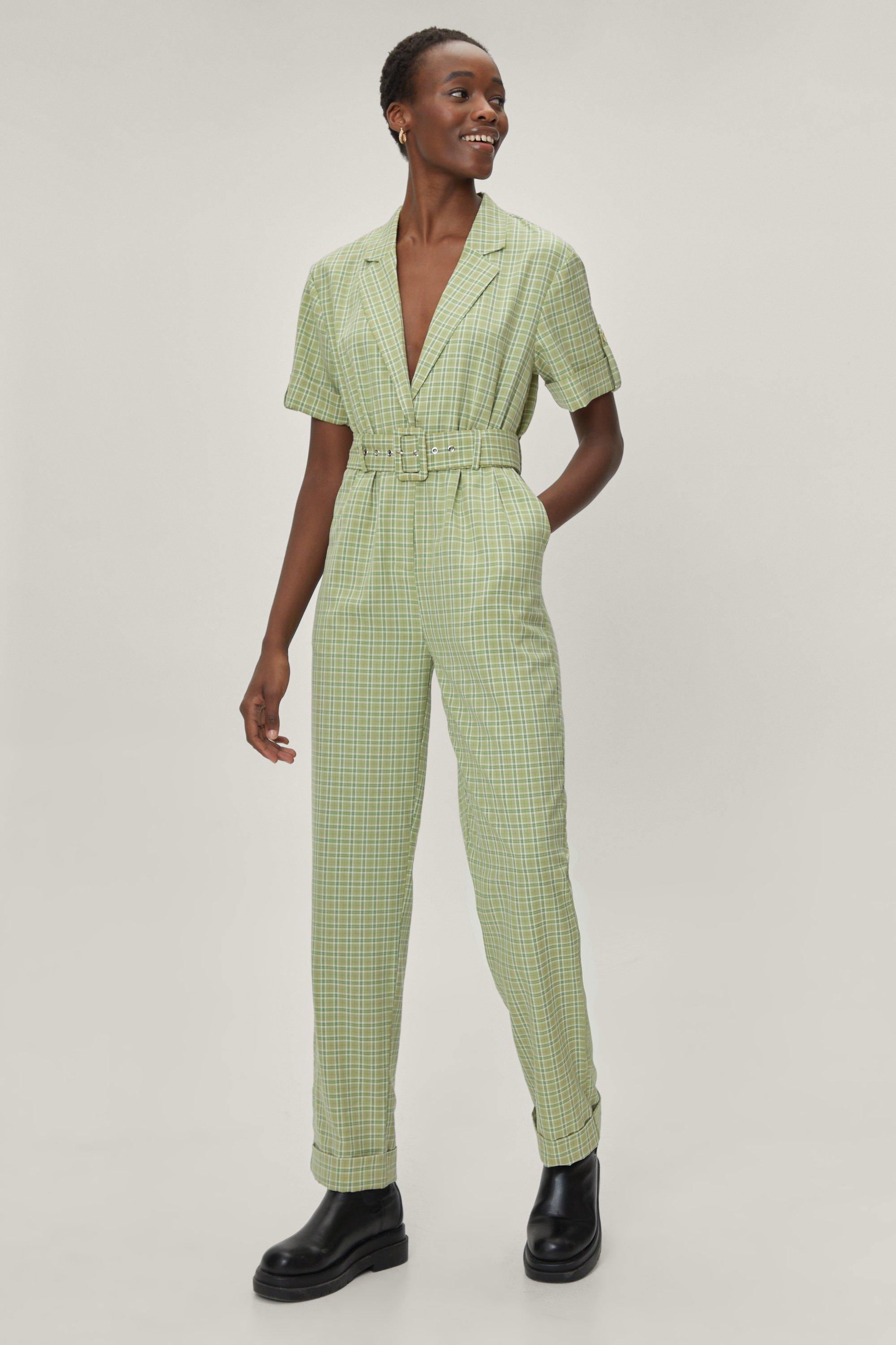 Belted jumpsuit hot sale