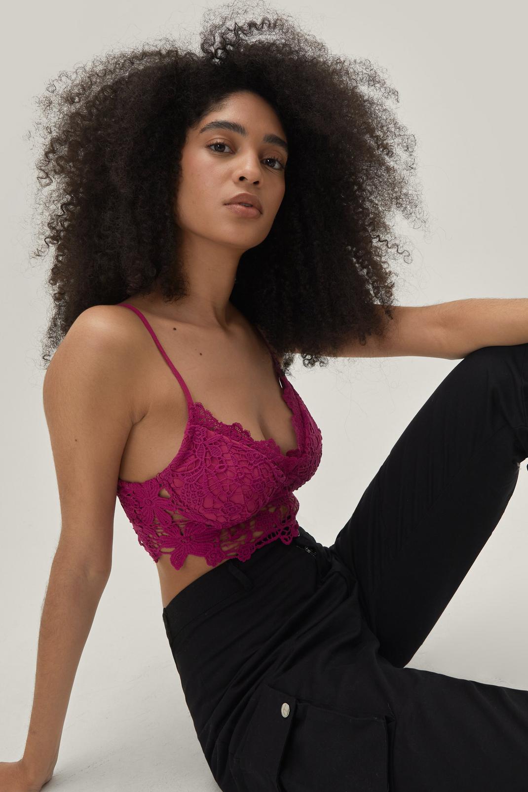 Lace Crochet Strappy Bralet Top image number 1