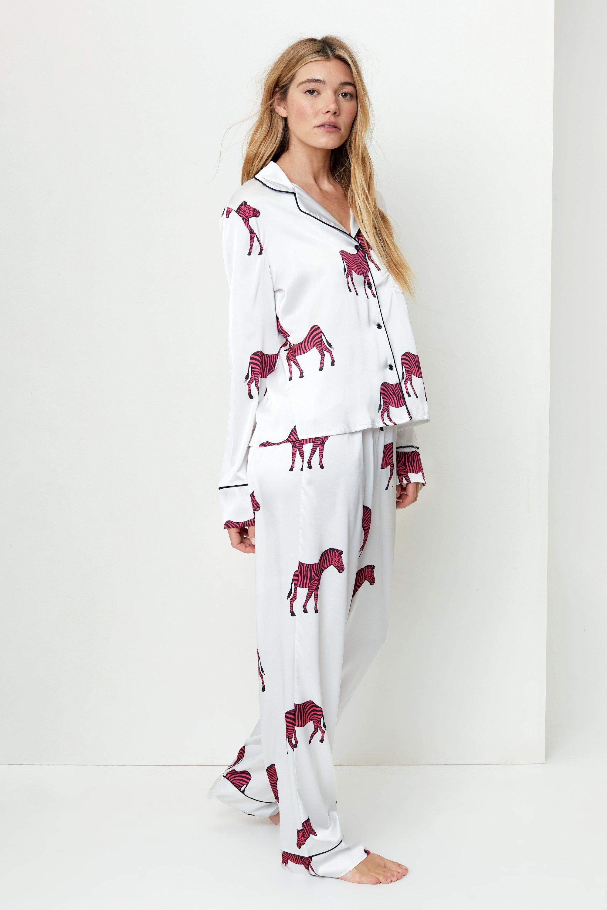 Cheetah Print Long Sleeve Pyjama Trouser Set