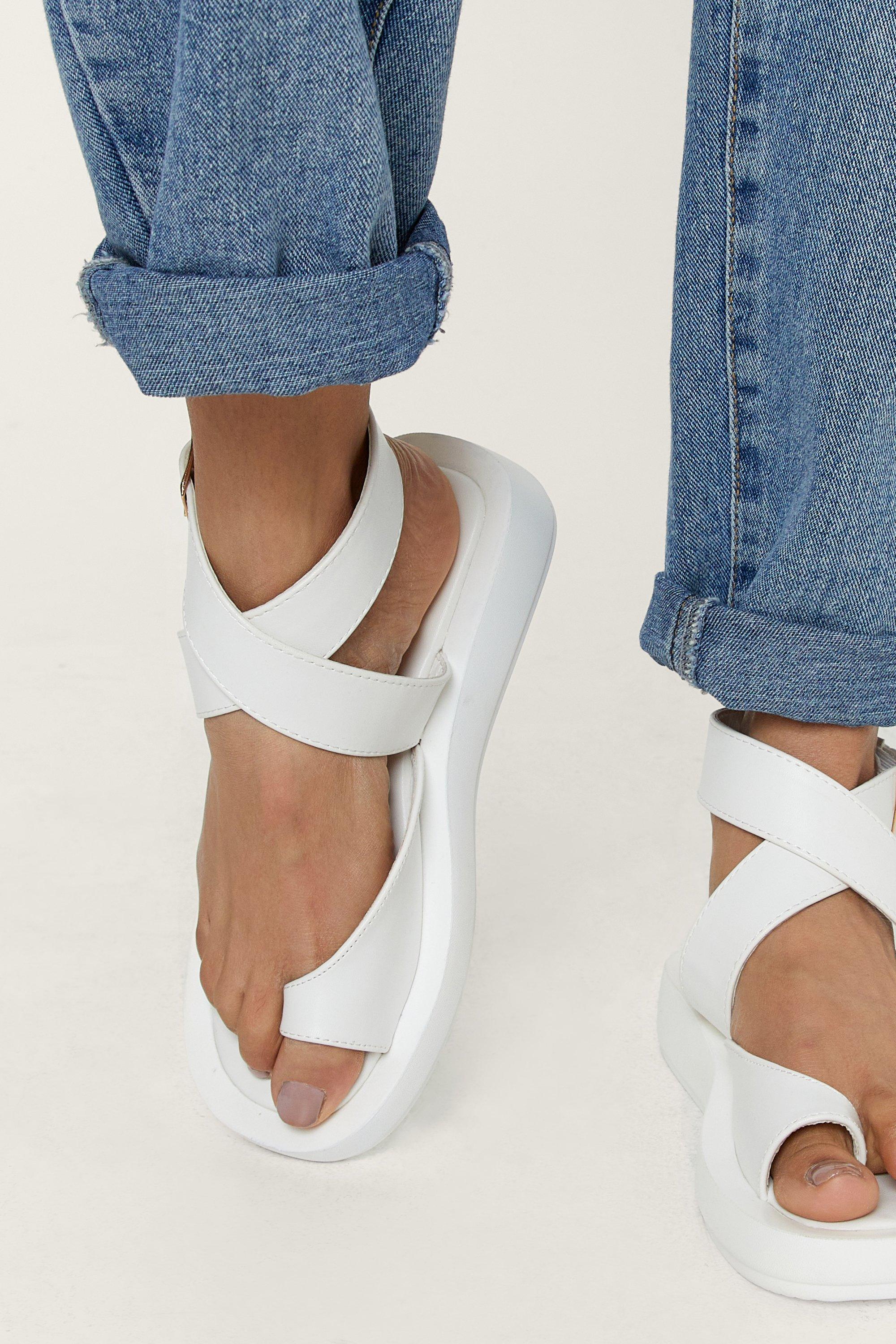 Nasty gal white on sale sandals